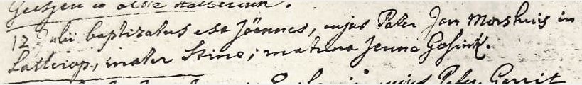 12 juli 1743 RC doopboek ootmarssum Joannes Morshuis in Latterop