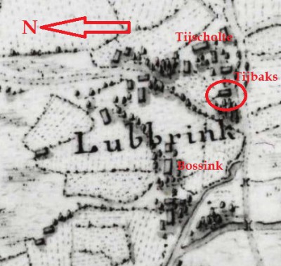 1773-1794 Hottingerkaart Tijbaks Lattrop