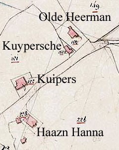1832 Kadasterkaart Haaz'n Hanna in de mekkelhorst in Beuningen