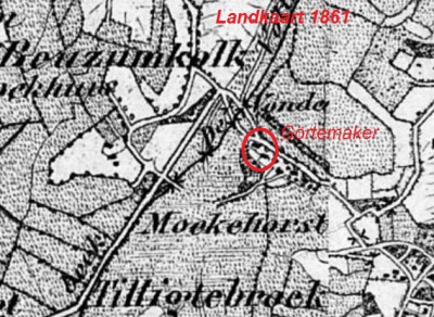 1860 Landkaart Moekehorst Tilligte