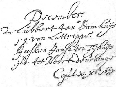 NG trouwboek Ootmarssum 30 december 1677