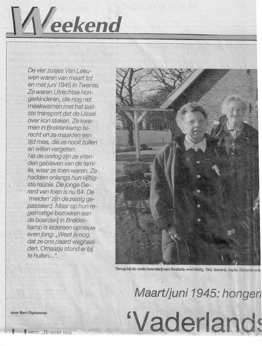 50 jaar bevrijding fam. van Leeuwen bij Roelofs in Breklenkamp29-04-1995