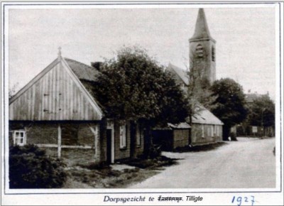 11 RK Kerk en Pastorie  Tilligte 1927 met   boerderij  Beijerink-Roelofs, wie woonde in voorste huisje? 