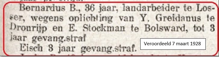 1928-03-07 Leeuwarder Nieuwsblad veroordeling Bernardus Brookhuis