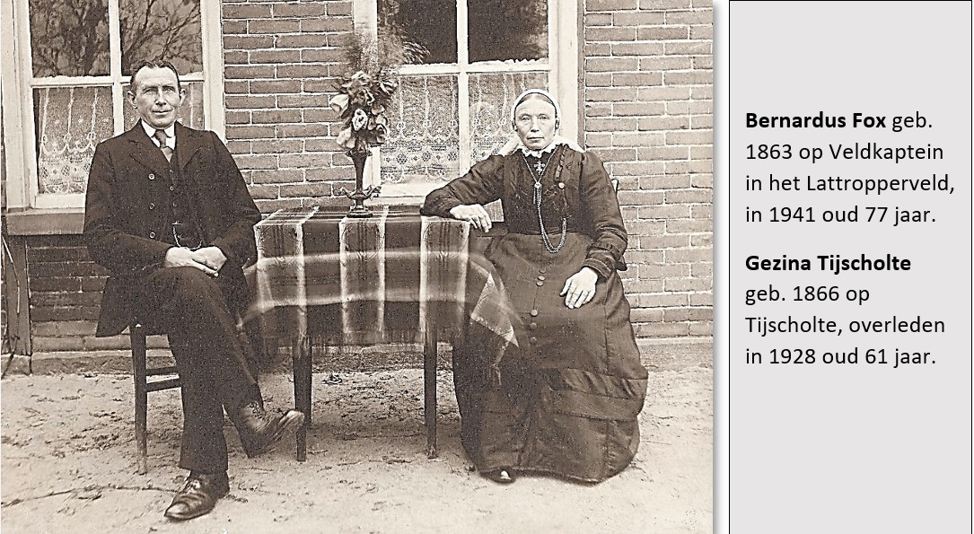 Bernardus Fox en Gezina Tijscholte op Goosinkbakhuis in Lattrop