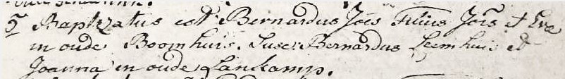 Bernardus Joannes Pikkemaat in oude Boomhuis Lattrop doop Ootmarsum 5-11-1787