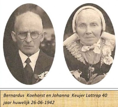Bernardus Koehorst en Johanna Keujer Lattrop 40 jaar huwelijk 26-06-1942