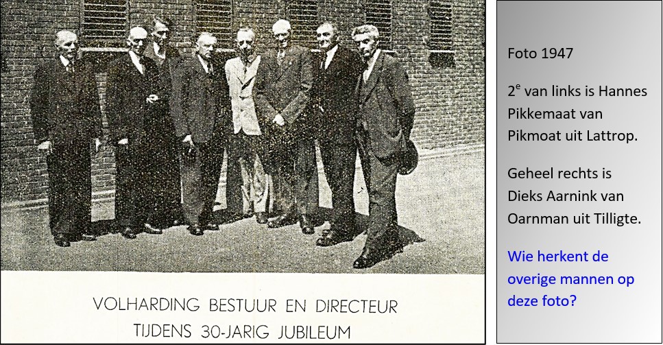 Bestuur en Directeur Coöp. Zuivelfabriek Volharding in Denekamp 1947
