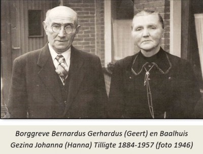 Borggreve Bernardus Gerhardus (Geert) en Baalhuis Gezina Johanna (Hanna) Tilligte 1884-1957 (foto 1946)