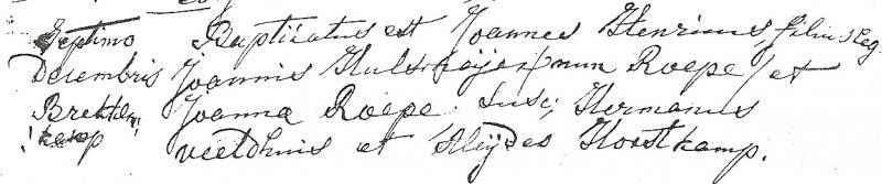 Doopboek Lattrop 3 december 1830