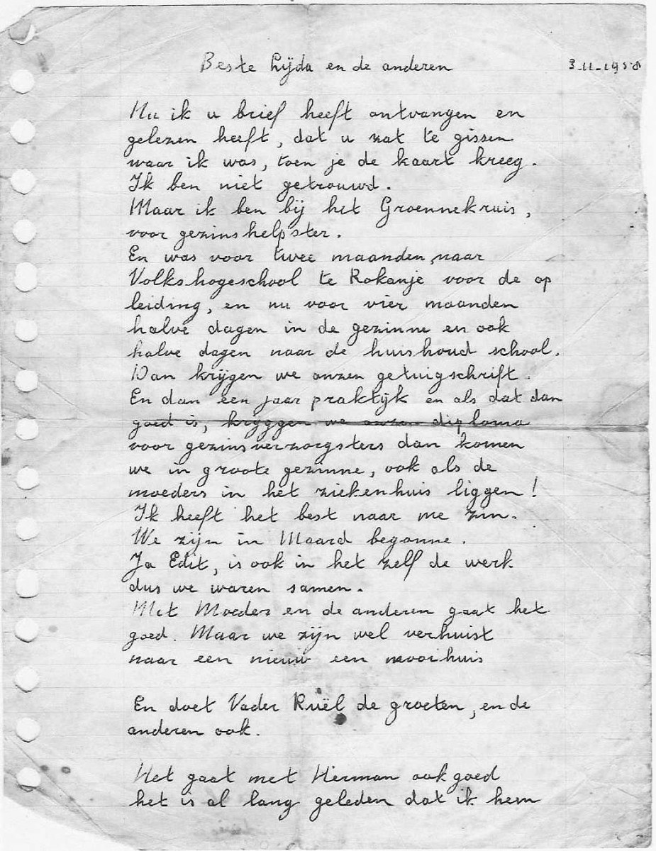 Brief Annie van Haren Rotterdam 1958 1