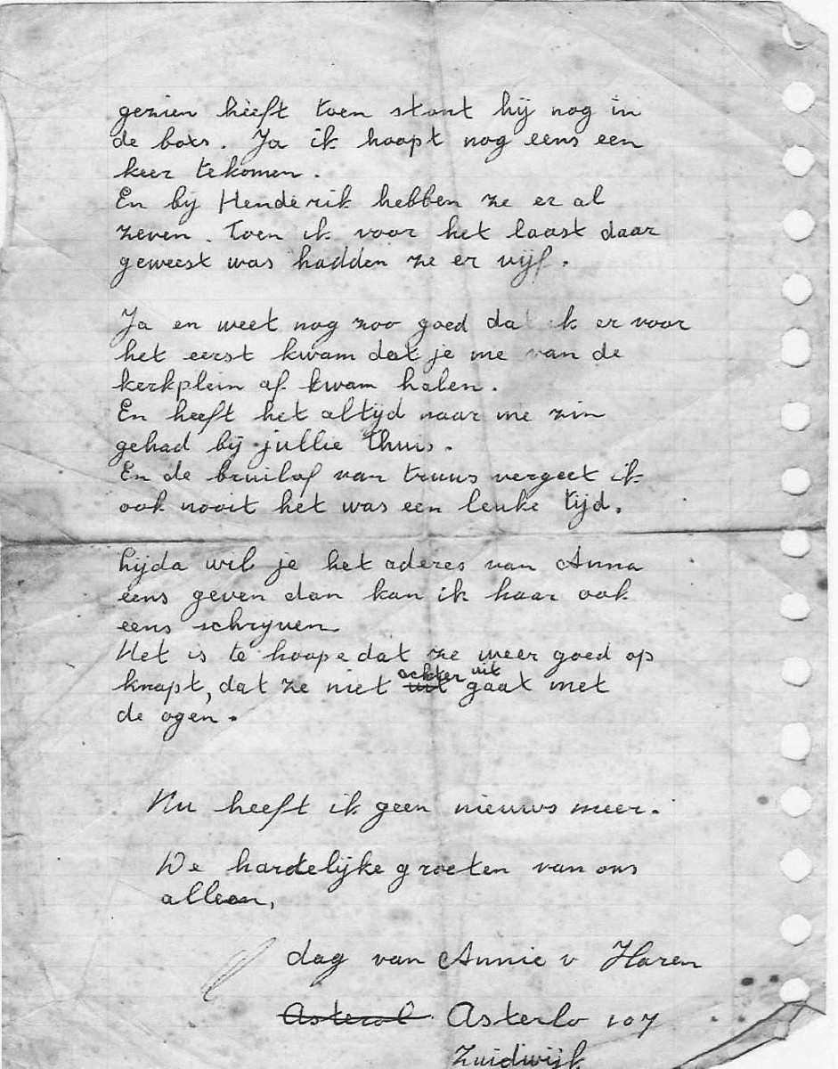 Brief Annie van Haren Rotterdam 1958 2