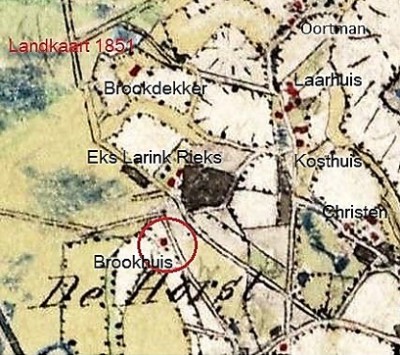Brookhuis Lattrop landkaart 1851