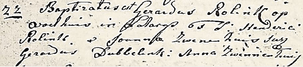 Doopboek Ootmarssum Gerardus Rolink 22-11-1806