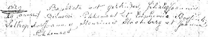 Doopboek Lattrop 29 januari 1829