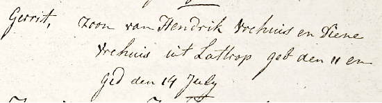 Doopboek Ootmarssum 11 juli 1793