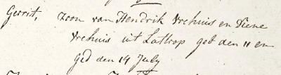 Doopboek Ootmarssum 14 juli 1793