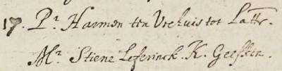 Doopboek Ootmarssum 17 maart 1678