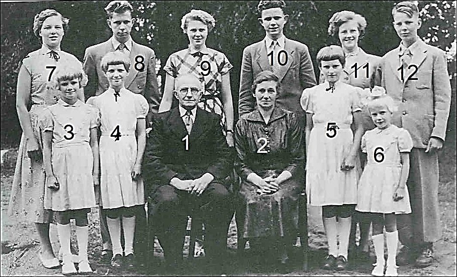 Familie Huisken-Nolten (ool Bossink) Lattrop ca. 1955