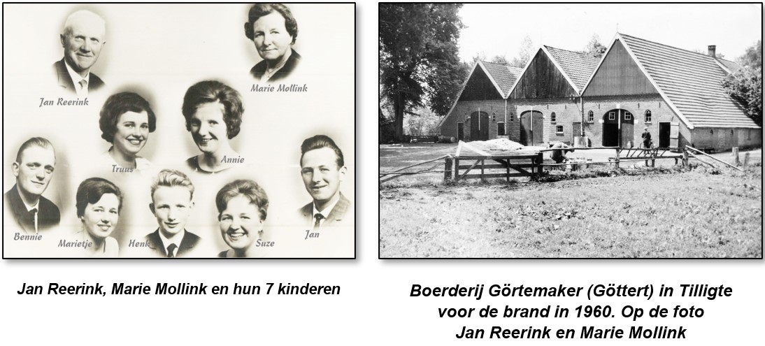 Familie Reerink-Mollink Tilligte en boerderij voor de brand van 1960