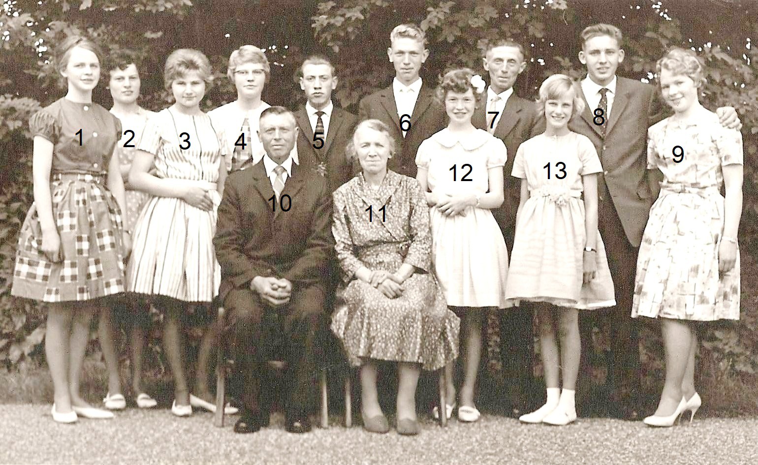 Familie Roepe-Kerkhof Jonkman (Mösm) Lattrop (25-jarig huwelijk 28-05-1962)