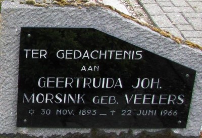 Grafsteen Geertruida Johanna Veelers 1893-1966