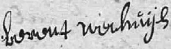 Handtekening Berent Wechuijs Klein Agelo 15-07-1721