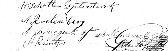 Handtekening H Scholte Splinterink, A Roetenberg, A Bruggink en A Rientjes Oud Ootmarsum