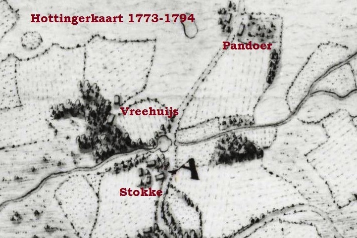 Hottingerkaart Vreehuijs Lattrop eo 1773-1794