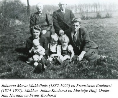 Johanna  Maria Middelhuis (1882-1965) en Franciscus Koehorst (1874-1957) Tilligte en familie