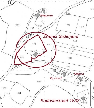 Kadasterkaart 1832 Jannes Silderjans Noord Deurningen
