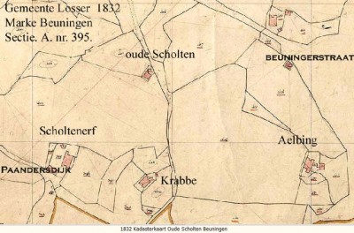 Kadasterkaart 1832 oude Scholten in Beuningen