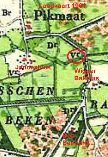 Landkaart 1901 Pilhuis Lattrop
