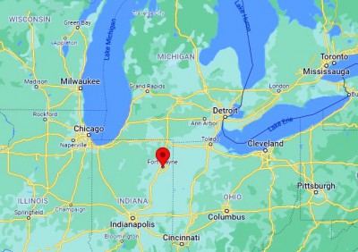 Landkaart Fort Wayne Indiana USA