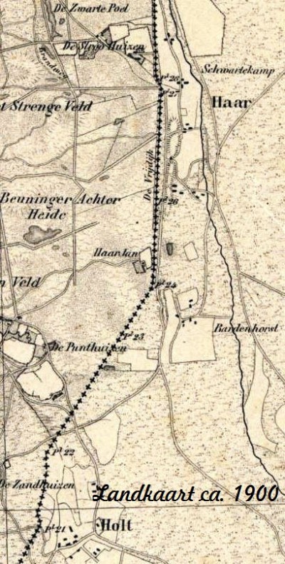 Landkaart Holt und Haar ca. 1900
