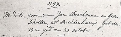 NG doopboek Ootmarsum Hendrik Brookman Breklenkamp 14-10-1792