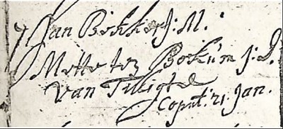 NG trouwboek Ootmarsum 1703 Johan Bekkers en Martha ten Bokum