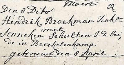 NG trouwboek Ootmarsum Hindrik Broekman en Jenneken Schulten 08-04-1759