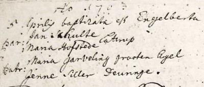 RC doopboek Ootmarssum Engelberta Schulte Lattrop 5 april 1703 