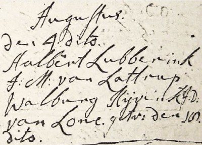 RC trouwboek Ootmarssum Aalbert Lubberink en Walburg Kijve van Lone 18 augustus 1726