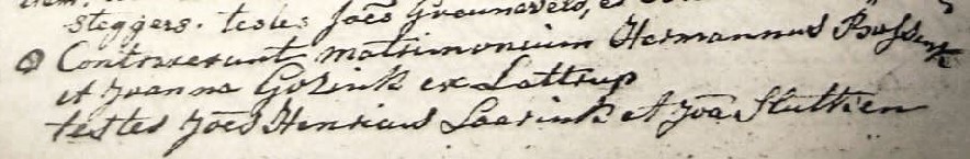 RC trouwboek Ootmarssum Hermannus Bossink en Joanna Gozink 08-05-1785