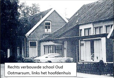 Rechts verbouwde school Oud Ootmarsum, links het hoofdenhuis