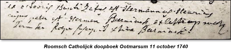 Roosch Catholijck doopboek Ootmarsum 11 october 1740