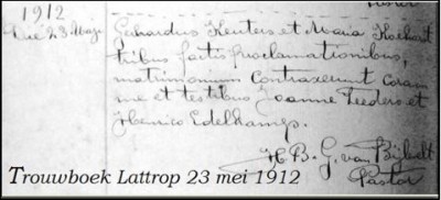 Trouwboek Lattrop 23 mei 1912