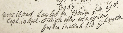 Trouwboek Oldenzaal Lambert ten Bokúm en Geesken Smellink 10-04-1732