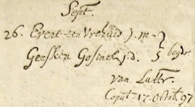 Trouwboek Ootmarssum 17-10-1697