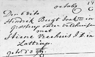 Trouwboek Ootmarssum 3 november 1776