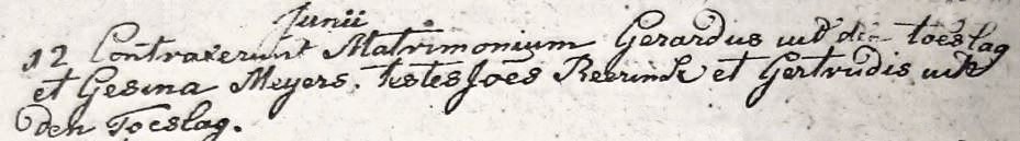 uit den Toeslag Gerardus en Gesina Meijers 12-06-1785