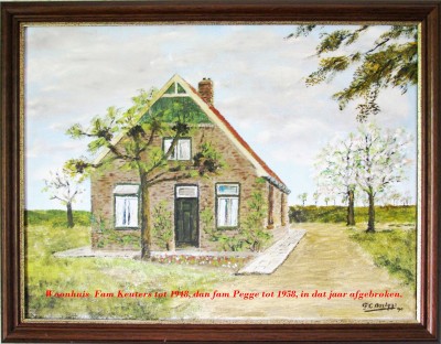 Woonhuis  Fam Keuters tot 1948 (eigenaar Fam Hofste), dan fam Pegge tot 1958, in dat jaar afgebroken